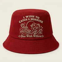 One Wish Willow I Wish To Catch A Monster Embroidered Bucket Hat