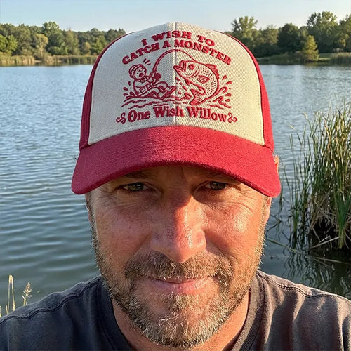 One Wish Willow I Wish To Catch A Monster Embroidered Fishing Cap