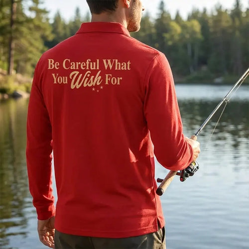 One Wish Willow I Wish To Catch A Monster Fishing Polo Long Sleeve Shirt