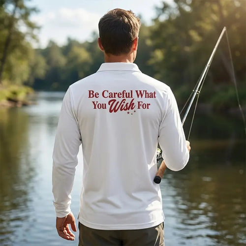One Wish Willow I Wish To Catch A Monster Fishing Polo Long Sleeve Shirt