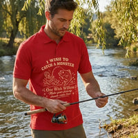One Wish Willow I Wish To Catch A Monster Fishing Polo Shirt