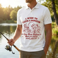 One Wish Willow I Wish To Catch A Monster Fishing Polo Shirt