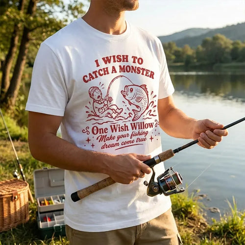 One Wish Willow I Wish To Catch A Monster Fishing T-Shirt