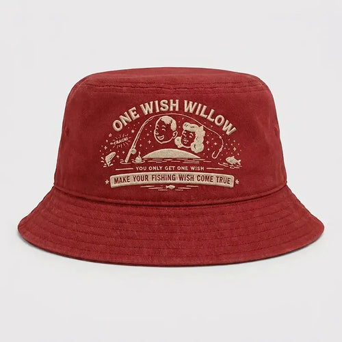 One Wish Willow Make Your Fishing Wish Come True Embroidered Bucket Hat