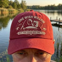 One Wish Willow Make Your Fishing Wish Come True Embroidered Fishing Cap