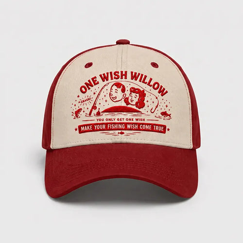 One Wish Willow Make Your Fishing Wish Come True Embroidered Fishing Cap