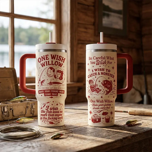 One Wish Willow Make Your Fishing Wish Come True Fishing Tumbler