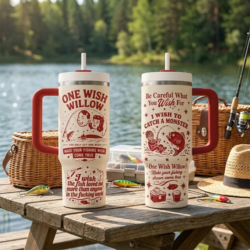 One Wish Willow Make Your Fishing Wish Come True Fishing Tumbler