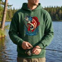 Patriotic Bass Fishing Hoodie