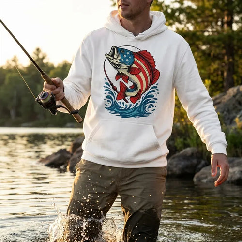Patriotic Bass Fishing Hoodie