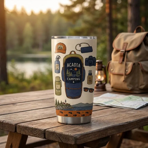 Personalized Acadia National Park Camping Checklist Tumbler