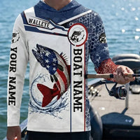 Personalized American Flag Fishing Hoodie