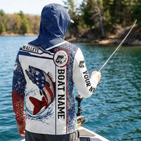 Personalized American Flag Fishing Hoodie