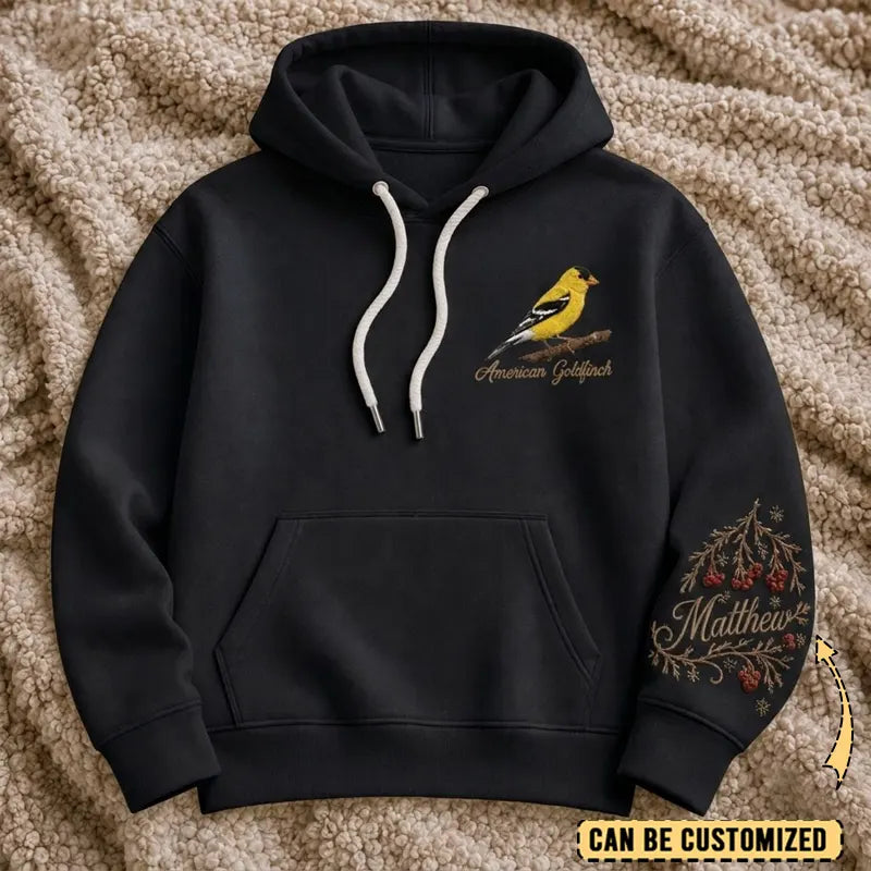 Personalized American Goldfinch Embroidered Hoodie 2026