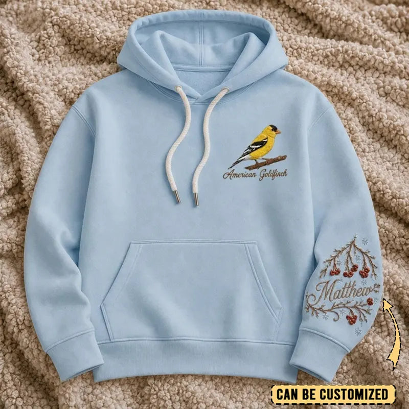 Personalized American Goldfinch Embroidered Hoodie 2026