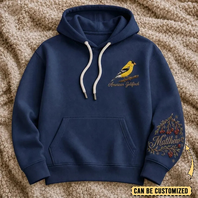 Personalized American Goldfinch Embroidered Hoodie 2026