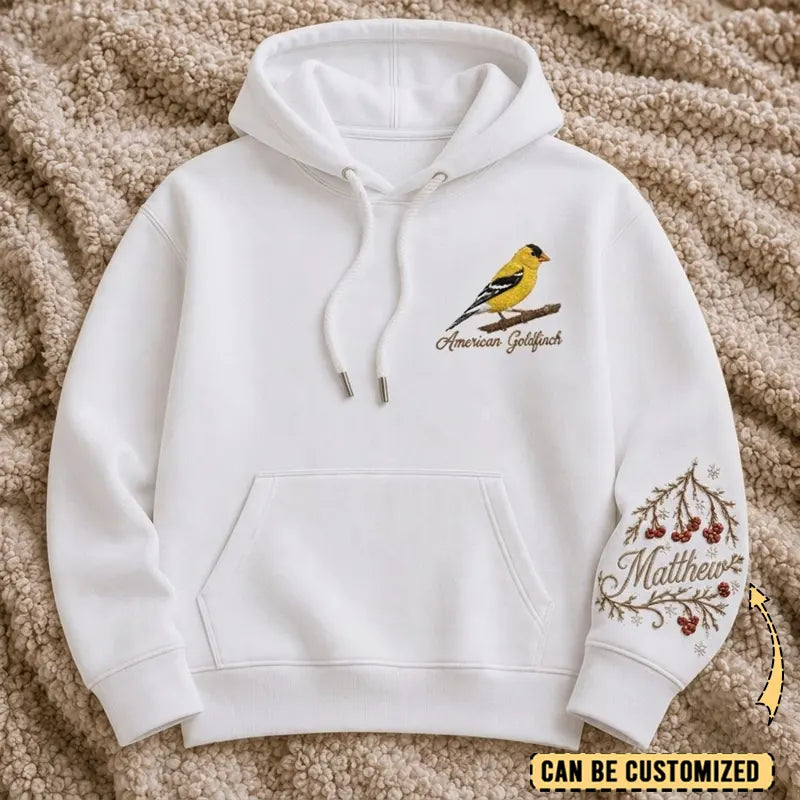 Personalized American Goldfinch Embroidered Hoodie 2026