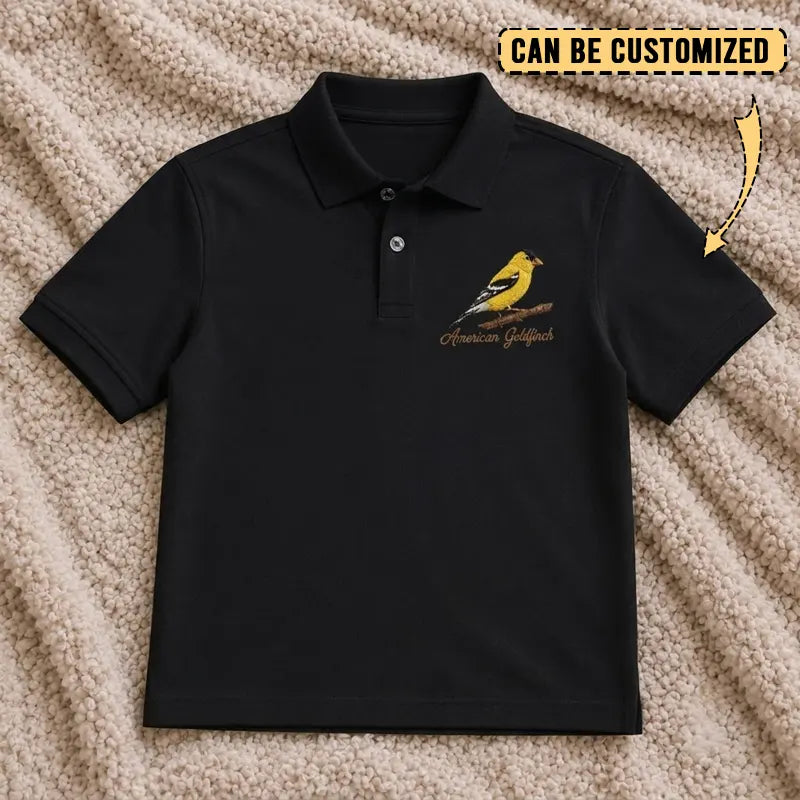 Personalized American Goldfinch Embroidered Polo Shirt 2026