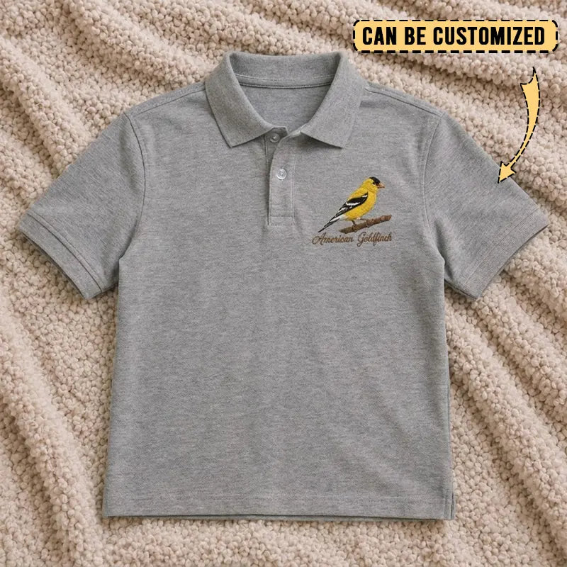 Personalized American Goldfinch Embroidered Polo Shirt 2026