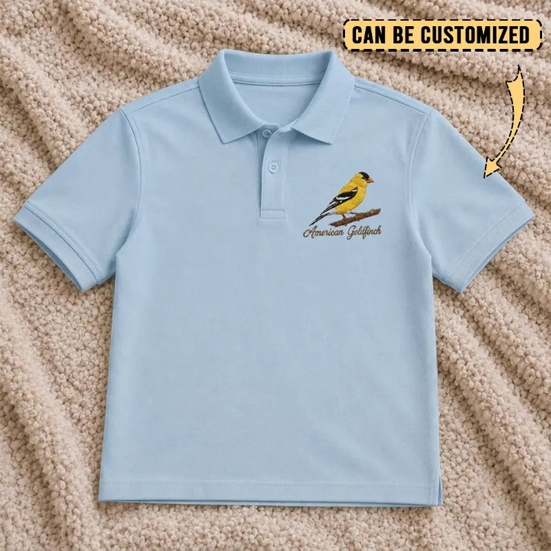 Personalized American Goldfinch Embroidered Polo Shirt 2026