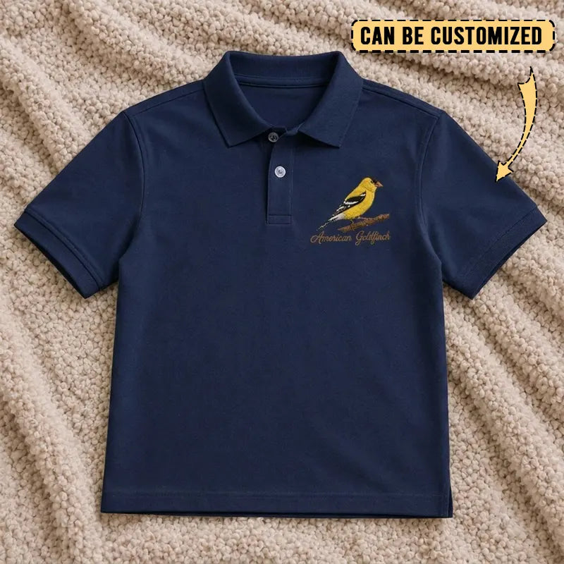 Personalized American Goldfinch Embroidered Polo Shirt 2026