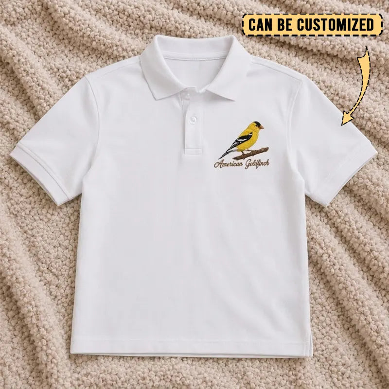 Personalized American Goldfinch Embroidered Polo Shirt 2026