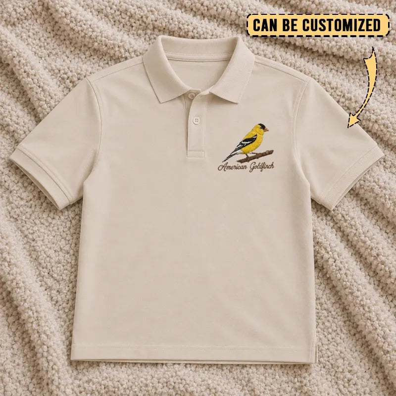 Personalized American Goldfinch Embroidered Polo Shirt 2026