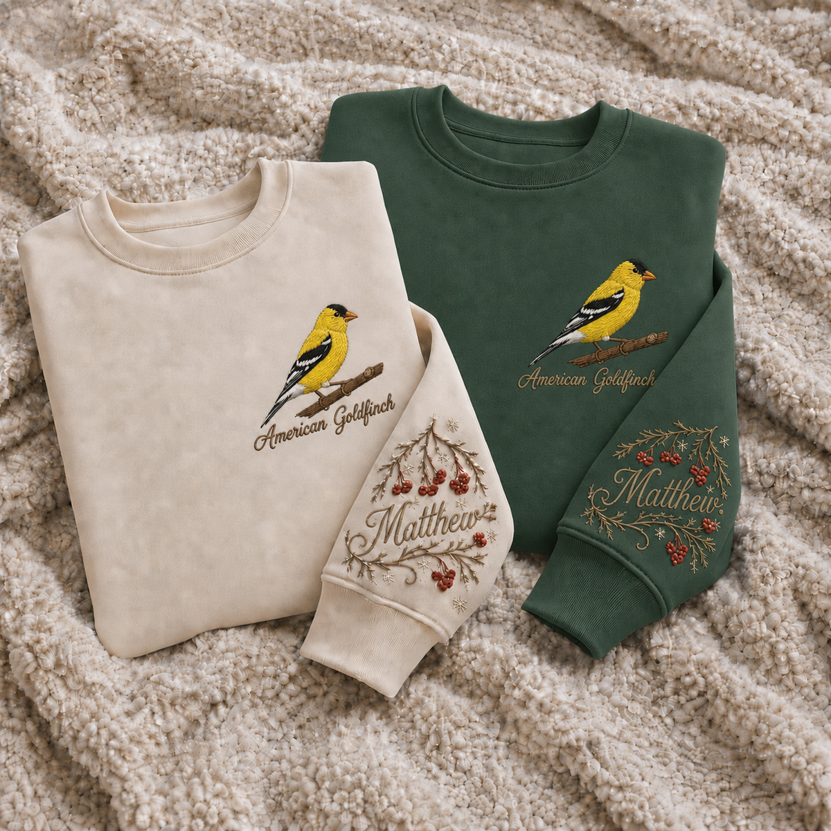Personalized American Goldfinch Sweater – Print & Embroidery 2026
