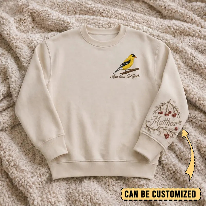 Personalized American Goldfinch Sweater – Print & Embroidery 2026