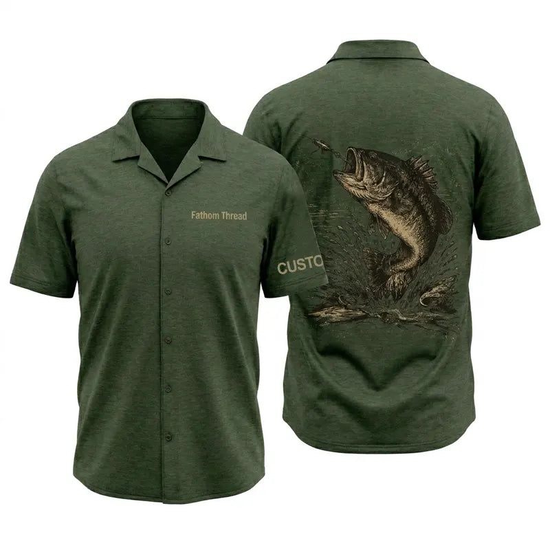 Personalized Bass Fishing Hawaiian Shirt