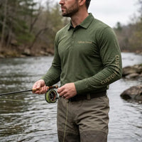 Personalized Bass Fishing Polo Long Sleeve Shirt