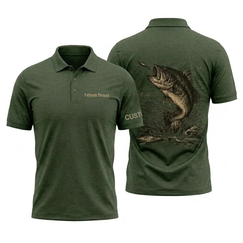 Personalized Bass Fishing Polo Shirt