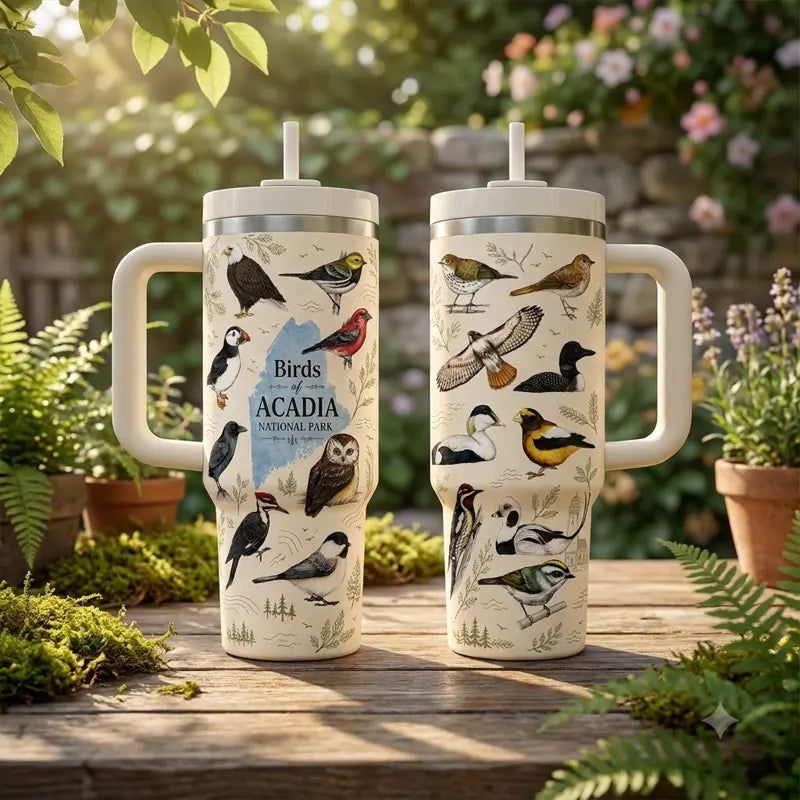 Personalized Birds of Acadia National Park Tumbler