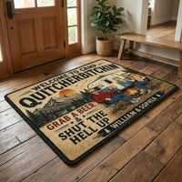 Personalized Camp Quitcherbitchin Camping Doormat