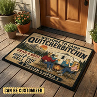 Personalized Camp Quitcherbitchin Camping Doormat