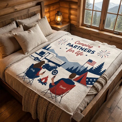 Personalized Camping Partners For Life Camping Blanket