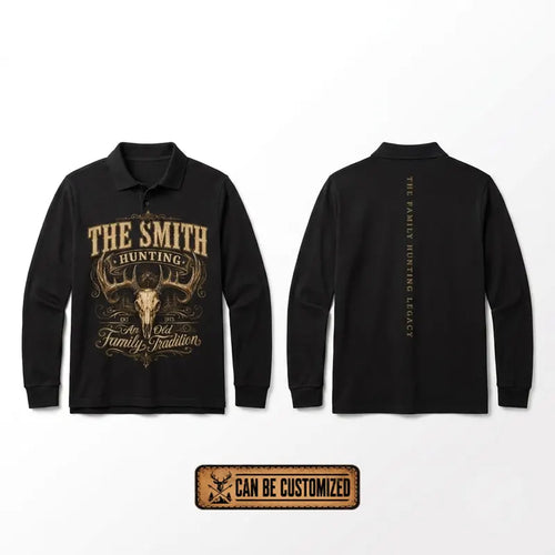 Personalized Family Hunting Legacy Polo Long Sleeve Shirt