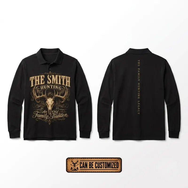 Personalized Family Hunting Legacy Polo Long Sleeve Shirt