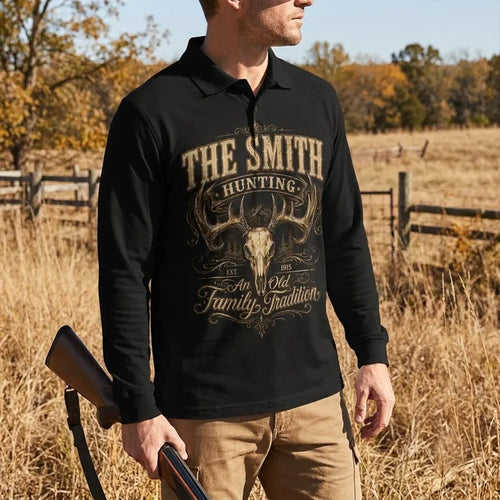 Personalized Family Hunting Legacy Polo Long Sleeve Shirt