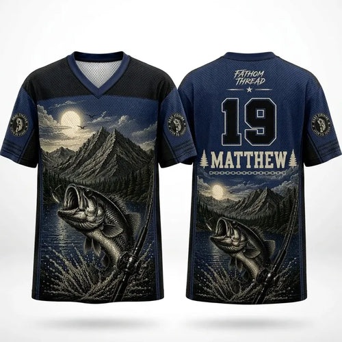 Personalized Fathom Thread Mountain Fishing Jersey