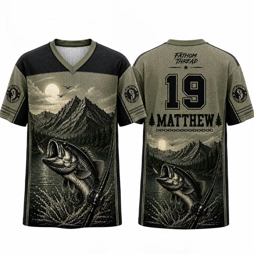 Personalized Fathom Thread Mountain Fishing Jersey