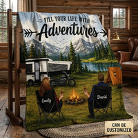 Personalized Fill Your Life With Adventures Camping Blanket