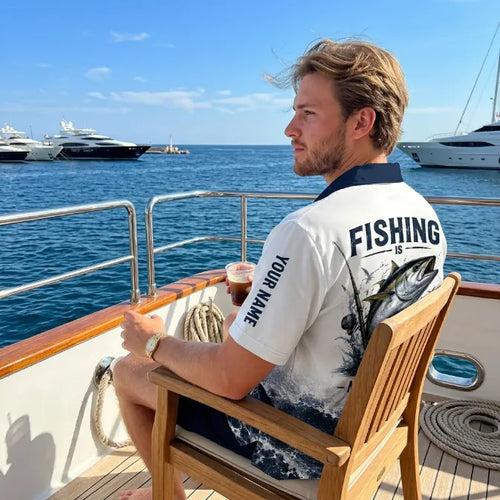 Personalized Fishing Is My Therapy Fishing Hawaiian Shirt