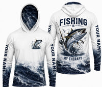 Personalized Fishing Is My Therapy Fishing Hoodie