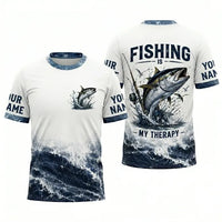 Personalized Fishing Is My Therapy Fishing T-Shirt