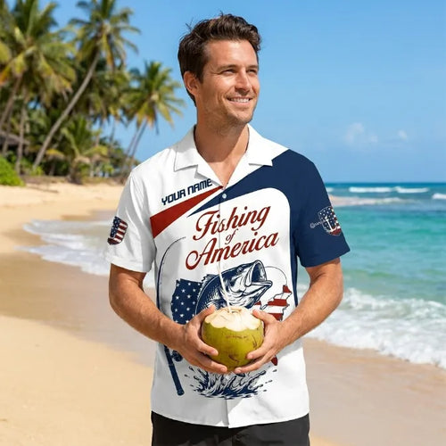 Personalized Fishing Of America Hawaiian Shirt