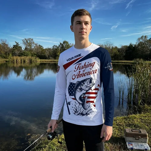 Personalized Fishing Of America Long Sleeve Shirt