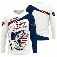 Personalized Fishing Of America Long Sleeve Shirt