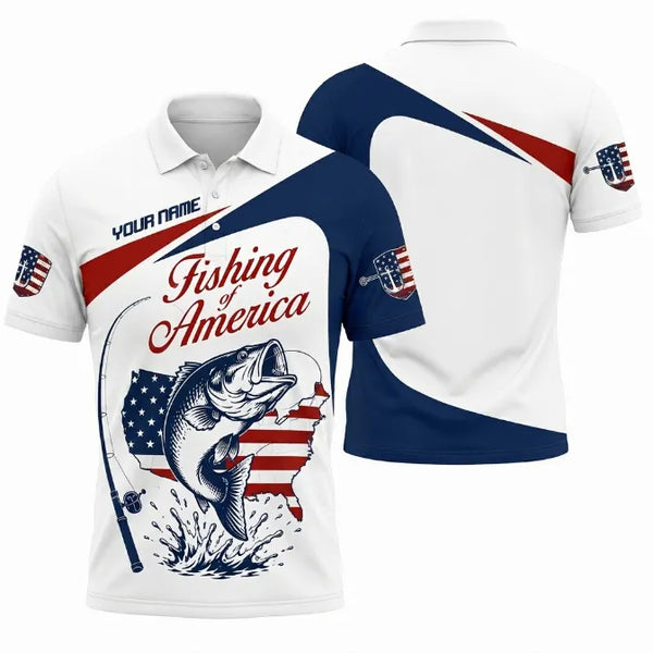 Personalized Fishing Of America Polo Shirt