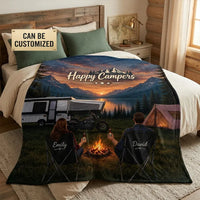 Personalized Happy Campers Camping Blanket